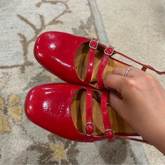 Sezane Paula Babies Block Heels in Red - Picture 9 of 15
